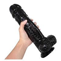 Gjj-xk Love-xx 11 Inch Lifelike Massager Black Stráp Ǒn Hárněss Realistic Dîldɔ for Women Soft Silicone Massager Health Flared Suction Cup Base Waterproof 8023-mimi