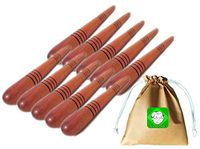 Lungcha Traditional Thai Massage Wooden Stick Tool, Reflexology, Acupuncture Point Gua Sha for Body, Foot, Hand, Head, Face, Nose, Neck, Back, Waist Massage (Set 10 Foot Massage)