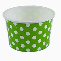 Worlds Paper Ice Cream Cups Polka Dot Paper Yogurt Cups 4oz Lime Green 50 pack