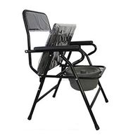 Portable Toilet Seat Chair Bedside Commode Folding ortable Steel Toilet Seat Bucket Splash Guard Foldable Bidet Shower Chair for Elder Disabled People Pregnant Women