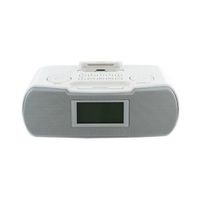 Sangean RCR-10WH FM-RBDS/AM/Aux-in Digital Tuning Atomic Clock Radio Compatible with iPod, White, FM/AM Stereo Digital Tuning Stereo, 10 Memory Preset Stations (5 FM, 5 AM), iPod Cradle Plays and Charges any iPod