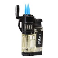 Jetline Diego Triple Torch- Cigar Lighter - Black - with Punch Cutter