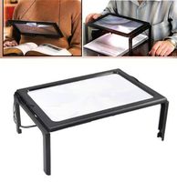 Desk Magnifier with 4 LED Lights Large Magnifying Glass 3X Magnification for Bed Reading Seniors Newspaper Books Maps Reading