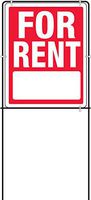 Hy-Ko Products SIY-213 for Rent Sign w/Frame, 15x18, White/Red