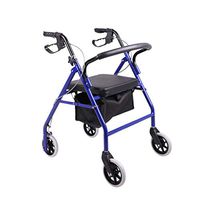 Adult Folding Rollator Walker-Hand Brake 4 Height Adjustable,Lightweight Medical Rolling Walker with Seat/Wheel-Mobility Rollator for Senior/Elderly-Drive Transport Walker,Walking Aid