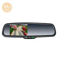 4.3'' Car Rear Mirror Monitor OEM Style, COOLINT CM-43LA Auto Adjust Bright Dual Video Original Auto Mirror Monitor for Backup Camera for Toyota, Dodge, Ford, Nissan, Mazda, Lexus, Chevy, Pickup etc.