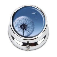 Guojew Dandelion Custom Fashion Round Pill Box Tablet Holder Pocket Purse Organizer Case Decoration Box