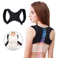 Slimerence Updated Posture Corrector for Men and Women Upper Back Brace for Clavicle Support and Providing Pain Relief Black F