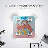 Cute Cartoon Sloth in Yoga Pose Weight Scale Bodyfat Scale Digital Weighing Scale Tracks 8 Key Compositions Analyzer Sync with Fitness Apps 400 Lbs