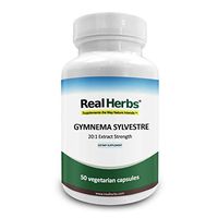 Real Herbs Gymnema Sylvestre Extract - Derived from 14,000mg of Gymnema Sylvestre with 20 : 1 Extract Strength - Regulates Blood Sugar Levels, Support Weight Management - 50 Vegetarian Capsules