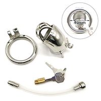 a-YUEYUE Stainless Steel Male Short Cage Device Small Ring Tube for Men Trainners Non Slip, 3 Sizes Optional