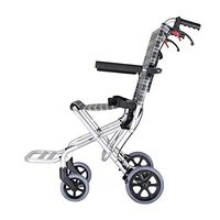 Wheelchair Medical Equipment Aluminium Foldable Lightweight, Breathable Oxford Cushion, 360° Non-Slip Front Wheel, Suitable for Children，A Travel Storage Bag as a Gift Walker as