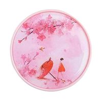 Stylish Round Contact Lenses Case Storage Holder Pink Girl #01