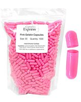 Capsules Express- Size 00 Pink Empty Gelatin Capsules 1000 Count - Kosher and Halal Certified - Gluten-Free Pure Bovine Gelatin Pill Capsule - DIY Powder Filling