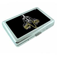Choose Dark Em1 Hip Silver Cigarette Case Id Holder Metal Wallet 4" X 2.75" RFID Protection
