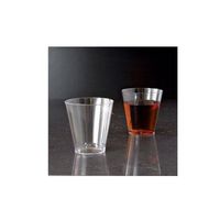 25 Clear Shot Glasses 2 oz Hard Plastic Disposable Cups Wine Party Catering Bar