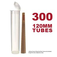 120MM Clear Doob Tubes | 300 Bulk Pack | Waterproof Airtight and Smell Proof Blunt Vial Container | Child Resistant with Squeeze Pop Tops | BPA-FREE | Ideal for Storing King Size Pre Rolled Raw Cones