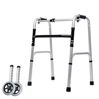 GHzzY Folding Walker - Portable Walker Mobility Aid with Two Wheels for Seniors & Handicap - Adjustable,Lightweight,Compact