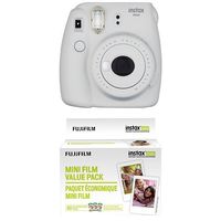 Fujifilm Instax Mini 9 Instant Camera - Smokey White with Value Pack - 60 Images