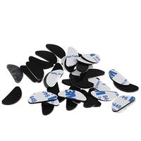 CHICTRY 20 Pairs Eyeglass Nose Pads Soft Adhesive Anti-Slip Silicone Nose Pads Grips for Eyeglass Glasses and Sunglasses Black D-Shaped