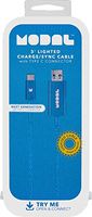 Modal- 3' Lighted USB Type A-to-USB Type C Cable - Blue