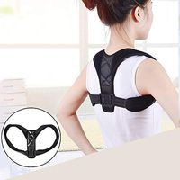 scgtpapadc Posture Corrector Strap Adjustable Breathable Back Spine Brace Humpback Shoulder Black XS