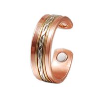 Wollet Pure Copper Magnetic Therapy Rings for Women for Arthritis Pain Relief Carpal Tunnel with 2 Strong Magnets (CPR-0169R-L)