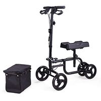 JAXPETY Mobility Equipment Knee Walker Deluxe Steerable Knee Cycle Knee Walker Scooter Crutch Black