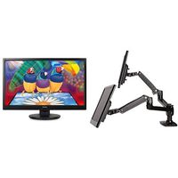 ViewSonic VA2246M-LED 22-Inch LED-Lit LCD Monitor (2-Pack) and AmazonBasics Dual Side-by-Side Monitor Arm Set