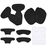 Hurriman High Heel Cushion Inserts Pads, Reusable Heel Grips Insoles Anti Slip Shoes Pads for Heel, Forefoot, Metatarsal and Ball of Foot (Black)