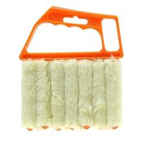 Aremazing Washable Venetian Blind Slat Dust Cleaner Air Conditioner 7 Finger Dusting Clean Tool Mini Blind Duster Brush (Orange + Beige)