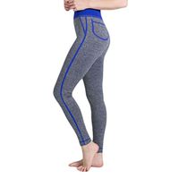 Women Yoga Pants, Neartime Patchwork False Pocket Gym Leggings Running Fitness Athletic Soft Trouser (S, Blue)
