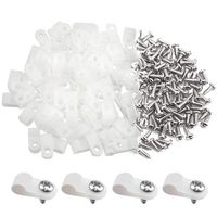 XLX 100pcs White Nylon R-Type Cable Clamp Fastener for 6.35mm (1/4") Dia Wire Tube Plastic Wire Cord Clip Fixer with 100 Pack Screws for Wire Management