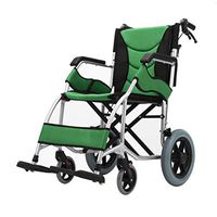MEI Walker Small Wheel Wheelchair, Folding Lightweight Aluminum Trolley Elderly Disabled Travel Walker Green