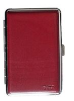 Cigarette Case Metal Red Skin Holder Smoke 100s Slim Thin Size Tobacco