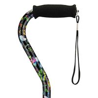 NOVA Designer Walking Cane with Offset Handle, Lightweight Adjustable Walking Stick with Carrying Strap, “Butterflies” Design