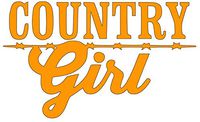 Country Girl - Vinyl Decal Sticker | Multiple Colors | 5.5" W X 3.3" H | Orange HGC1461