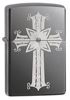 Zippo Cross High Polish Black Ice Pocket Lighter