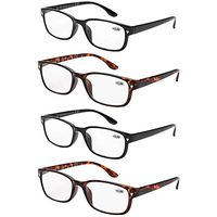 Reading Glasses 4 Pack for Men & Women Readers with Spring Hinge for reading