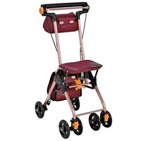 KJRJT Shopping Rollator Seniors Walker Walking Frame Aid Lightweight Mobility Trolley Stroller Scooter Foldable with Seat and Basket 4 Wheels for Eldly