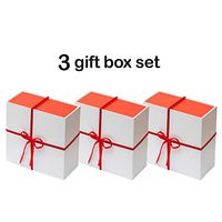 Collapsible Gift Box Set with Magnetic Closure (8x8x4, White/Red)