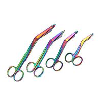 LAJA IMPORTS New Premium Grade Set 4 Each Multi Titanium Rainbow Color Lister Bandage Scissors 3.5" 4.5" 5.5" 7.25"-A+ Quality