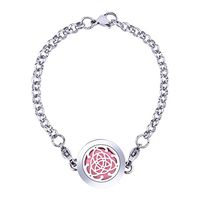 20mm Celtic Knot Aromatherapy Essential Oil Diffuser Locket Bracelet Leather Band with 12 Color Pads