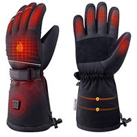 Electric Heated Gloves - Unisex Touch Screen Rechargeable Battery 3-Level Heated Gloves Premium Breathable Oxford Waterproof Ski Gloves for Winter Sports Cycling Motorcycle (Black, S)