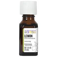 Aura Cacia 100% Pure Lemon Essential Oil | GC/MS Tested for Purity | 15 ml (0.5 fl. oz.) | Citrus limon