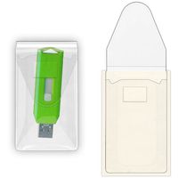 StoreSMART - USB Flash Drive Holders- Peel & Stick Strip & Resealable Flap - 10-Pack - TL10252-10