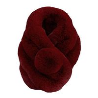 Theoylos Women's Winter Warm Scarf Fashion Thicken Faux Fur Scarves Ladies Soft Comfort Scarves Plush Shawl Wraps Red