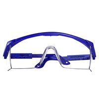 Safety Glasses Protective Eye Wear, Clear Lens, Safety Goggles with Clear Scratch Resistant Wrap-Around Lenses and Grips Black Frame Blue Frame