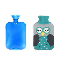 Healifty Hot Water Bottle Bag with Knitted Cover Hand Warmer for Pain Relief Hot and Cold Therapy 2 Liters