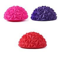 Beautly Massager Spiky Massage Ball PVC Foot Trigger Point Stress Relief Yoga Massager Ergonomic Design Foot Massager, for Relieving Plantar Fasciitis (Pink,Purple,Red)